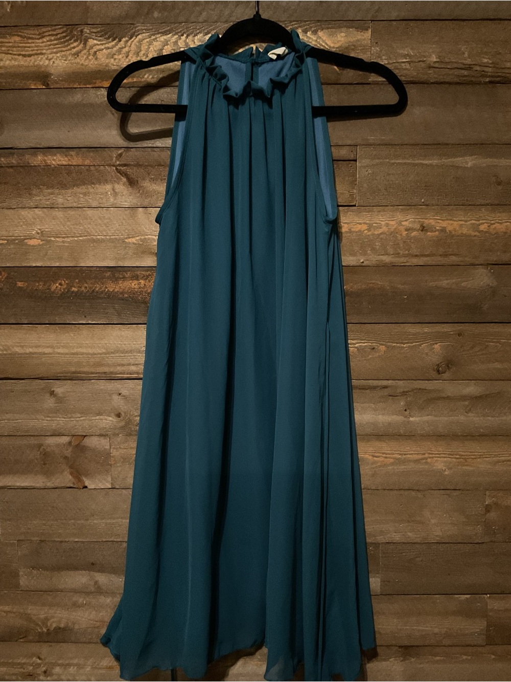 Pink Blush Maternity High Neck Chiffon Dress Forest Green Size Small